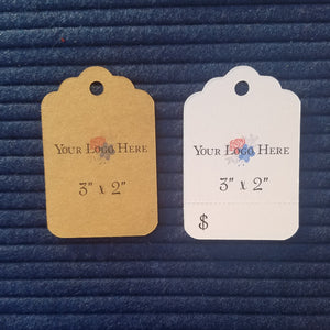 3" x 2" Rectangle with Scalloped Top Hang Tags
