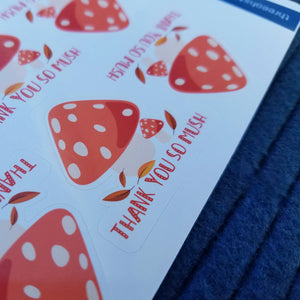 Thank You So Mush mushroom Stickers