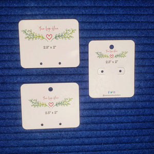 Earring Cards - 2" x 2.5" Rectangle