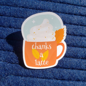 Thanks A Latte - Fall Mug Sticker