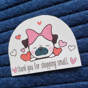 thank you for shopping small dog sticker