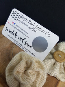 Birch Bark Stitch Co. Custom Design Scratch Off Cards
