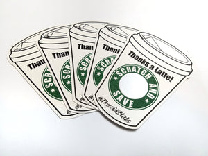 Thanks A Latte - Coffee Cup Scratch and Save Card - Starbucks style