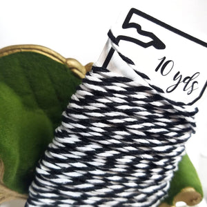 Thick Black with White - 10 yds thread
