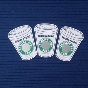 Coffee Cup Scratch and Save Card - Starbucks style