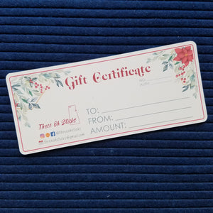 3" x 7" Gift Certificates