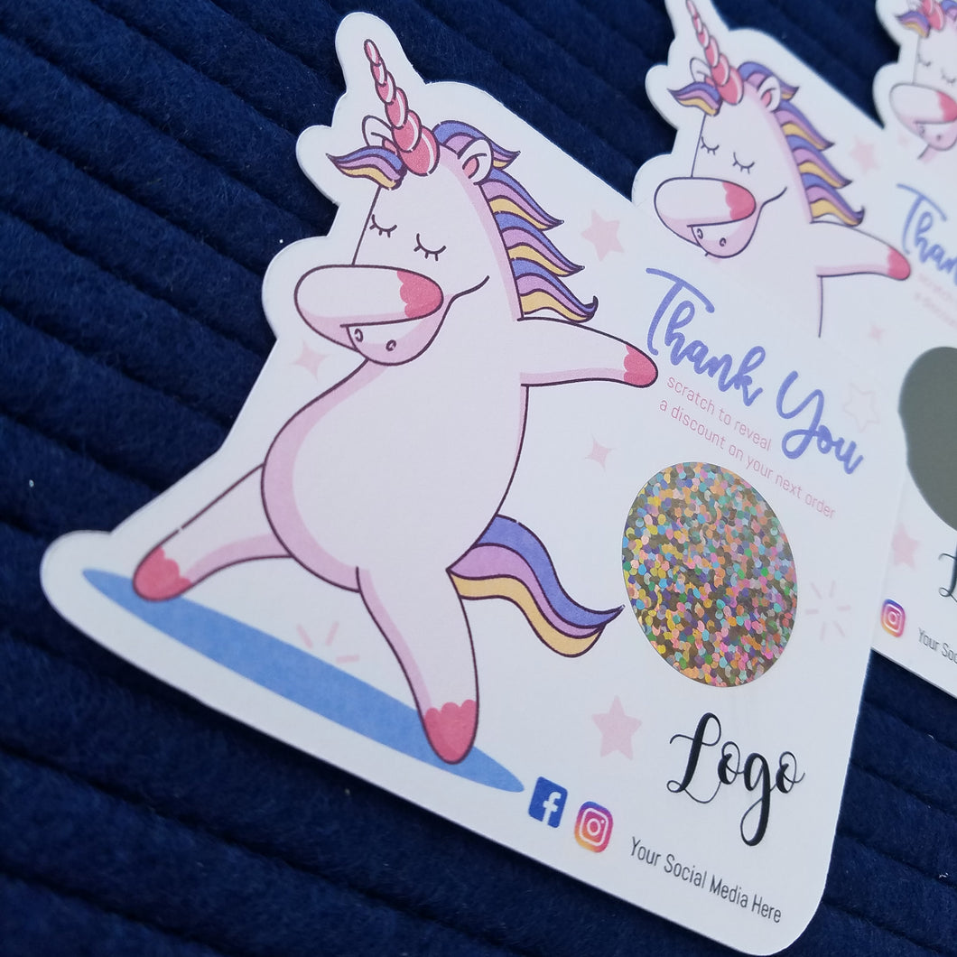 Dabbing Unicorn Scratch Off Cards