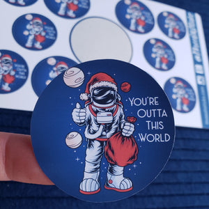 You're Outta This World Santa Astronaut Sticker