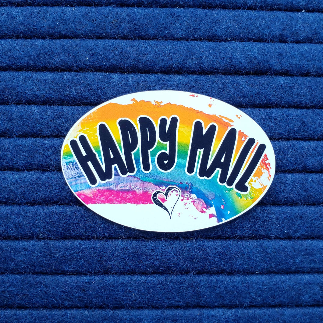 Happy Mail Oval Sticker