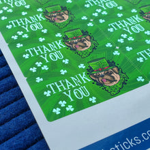 Load image into Gallery viewer, Foil Accent St. Patrick&#39;s Thank You Sticker
