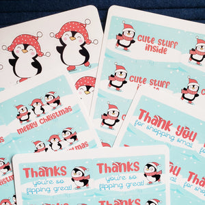 Penguins Winter/Christmas 2021 Sticker Sheet Bundle