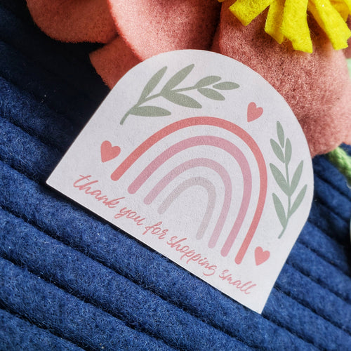 Thank you for shopping small rainbow boho style Sticker