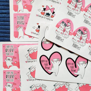 Valentine's 2022 cats and dogs sticker collection