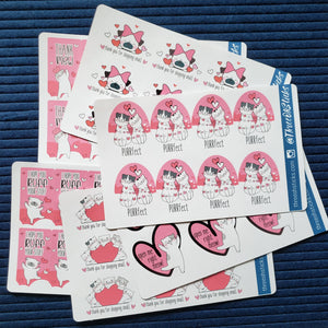 Valentine's 2022 sticker collection half sheet set