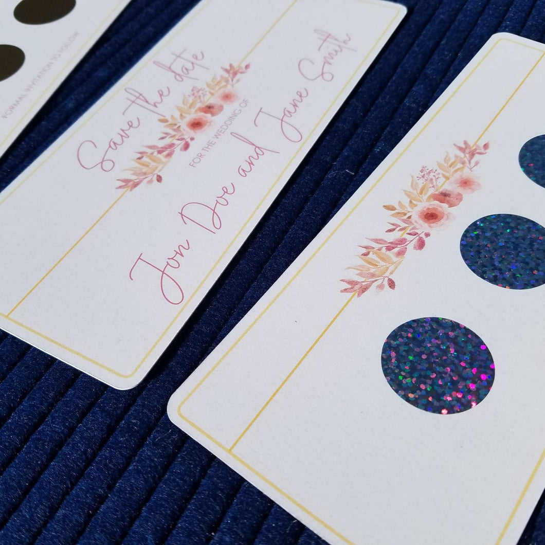 Save The Date - Floral Scratch Off Card